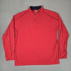Tasc Performance 1/4 Zip Pullover Mens XL Red Stretch Bamboo Cotton Blend Golf
